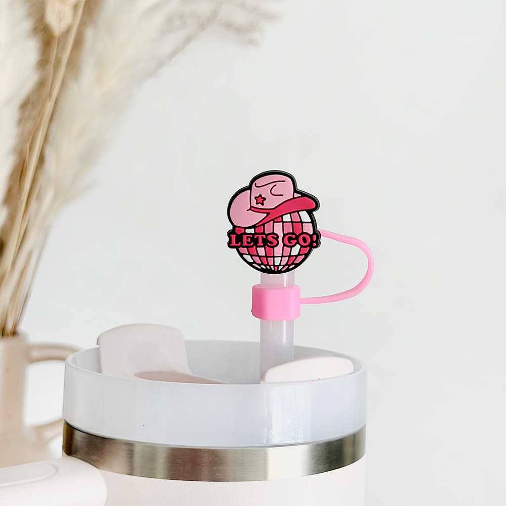 Let's Go Cowgirl Straw Cover