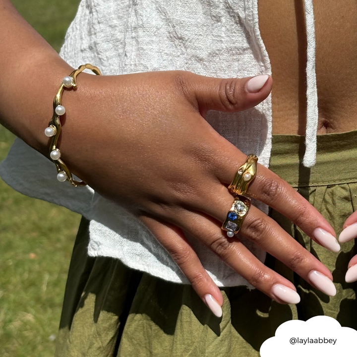 Tide Set Pearl Ring