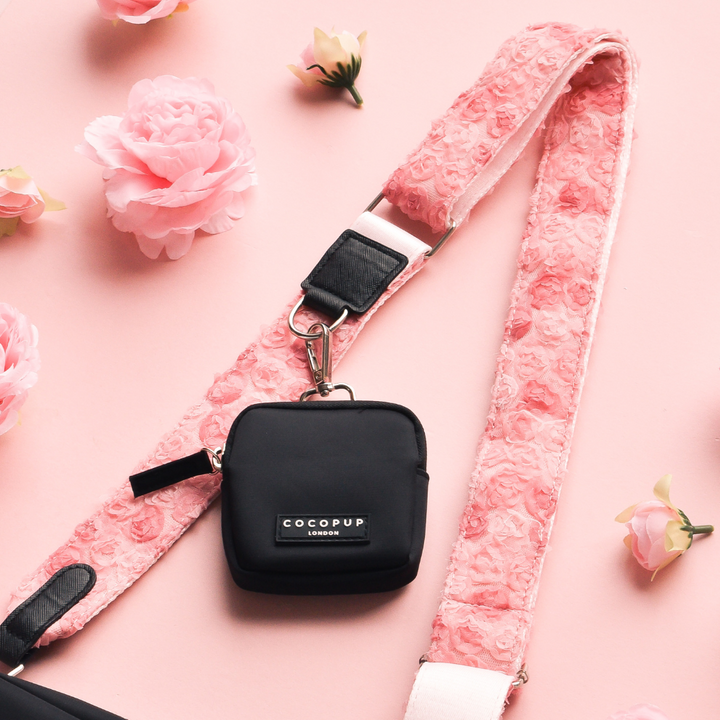 Dog Walking Black Bag Bundle - Peony Pup