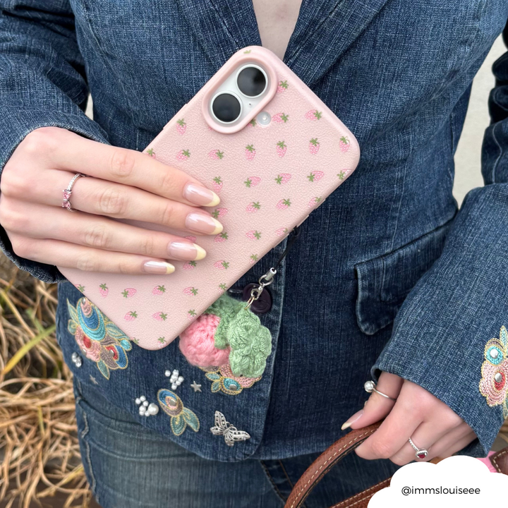 Phone Charm - Pink Strawberry