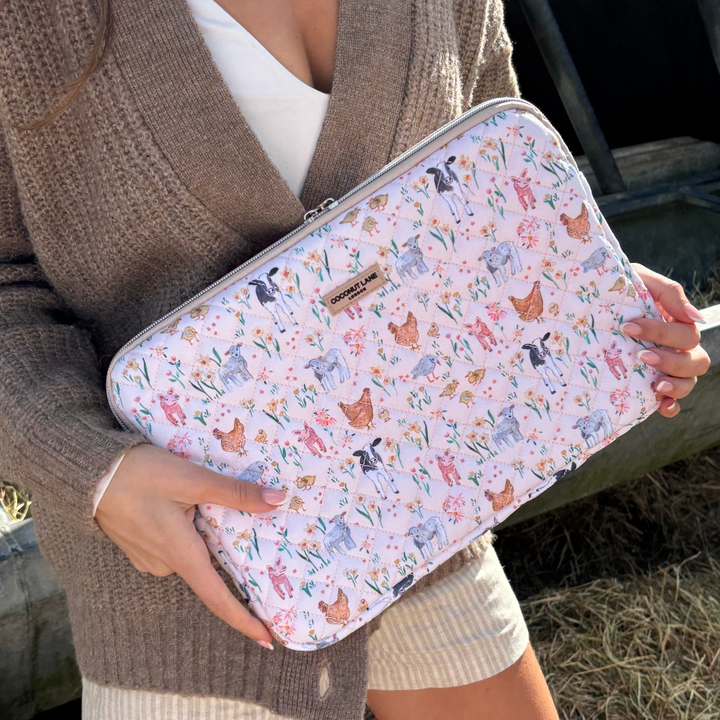 Quilted Farmyard Friends Laptop Sleeve