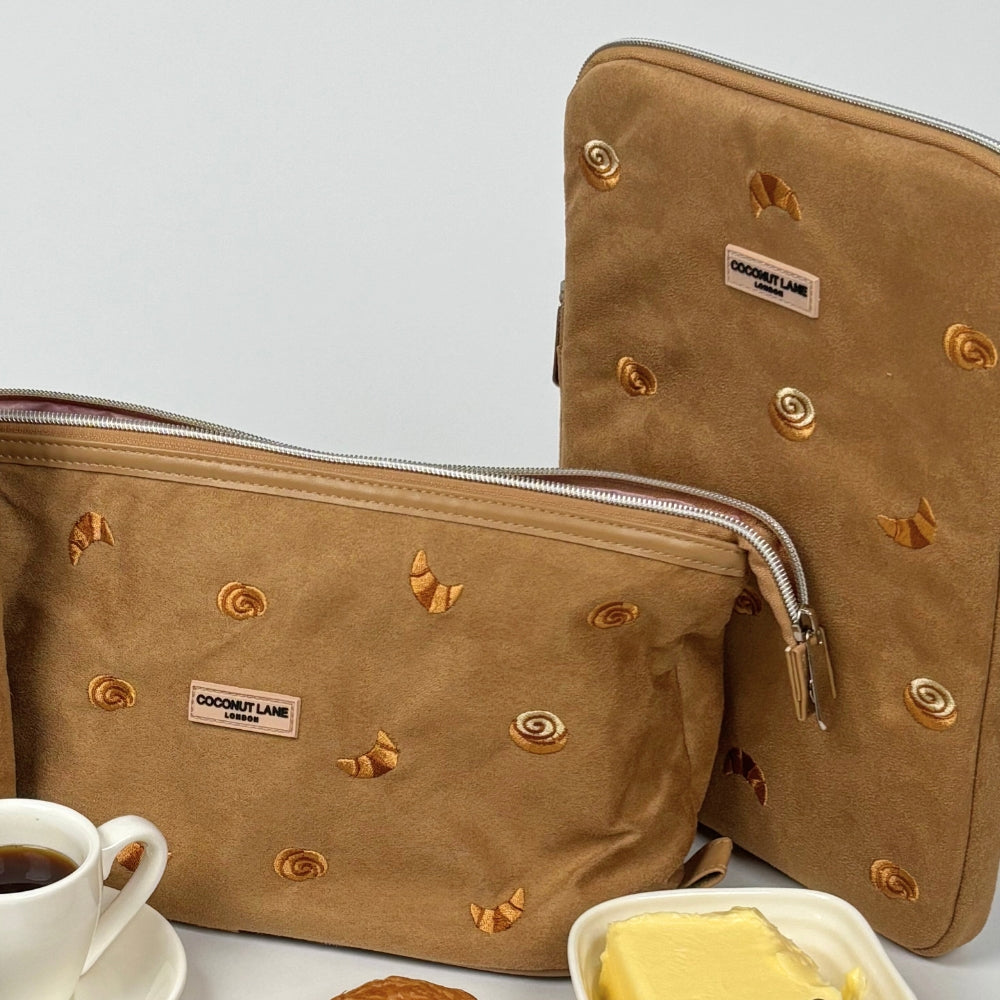 Suedette Expandable Makeup Bag - Croissant Club