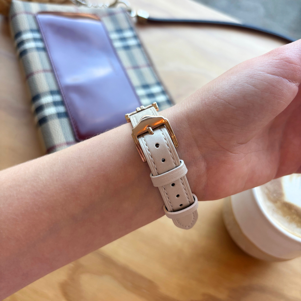 Vegan PU Leather Apple Watch Strap - Oat
