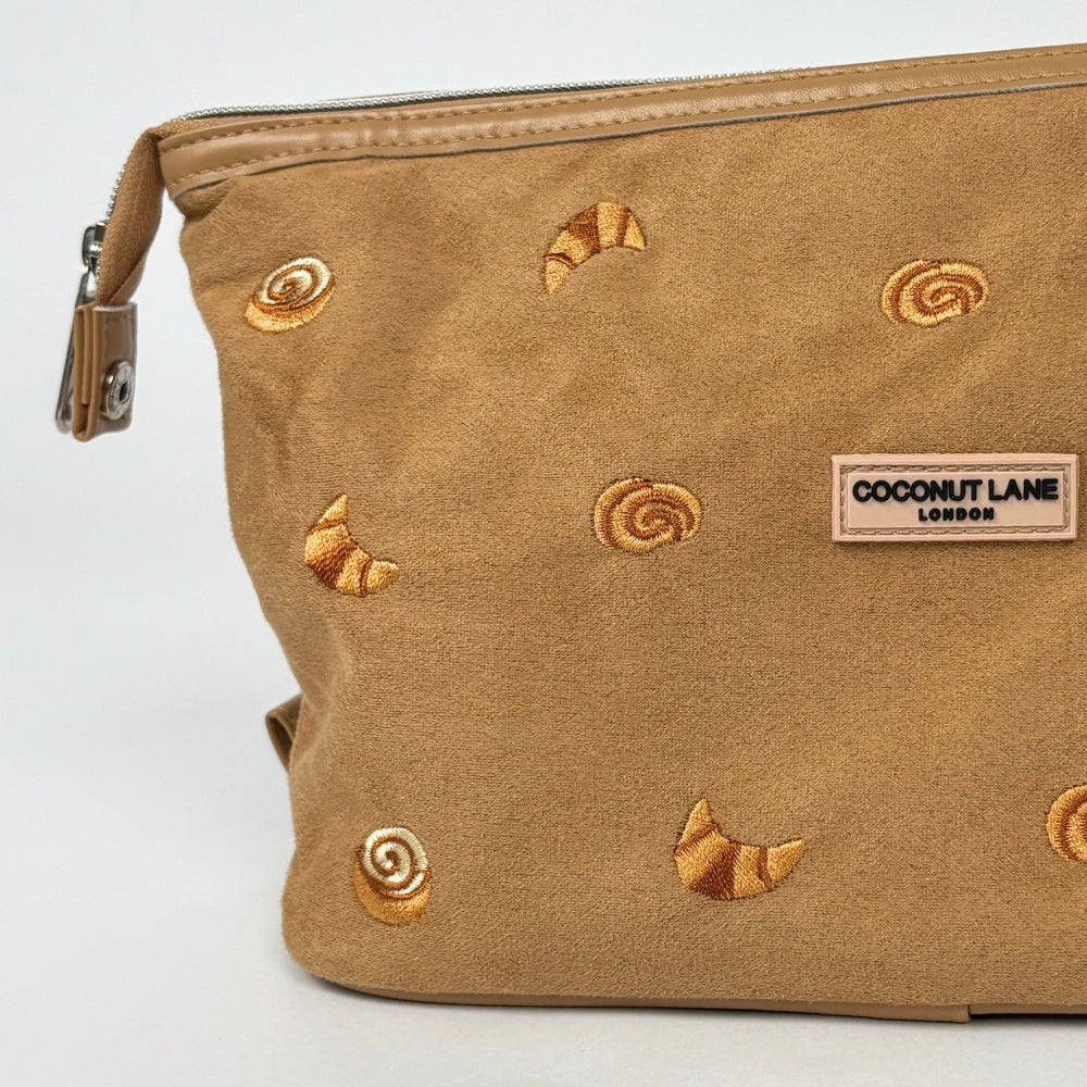 Suedette Expandable Makeup Bag - Croissant Club