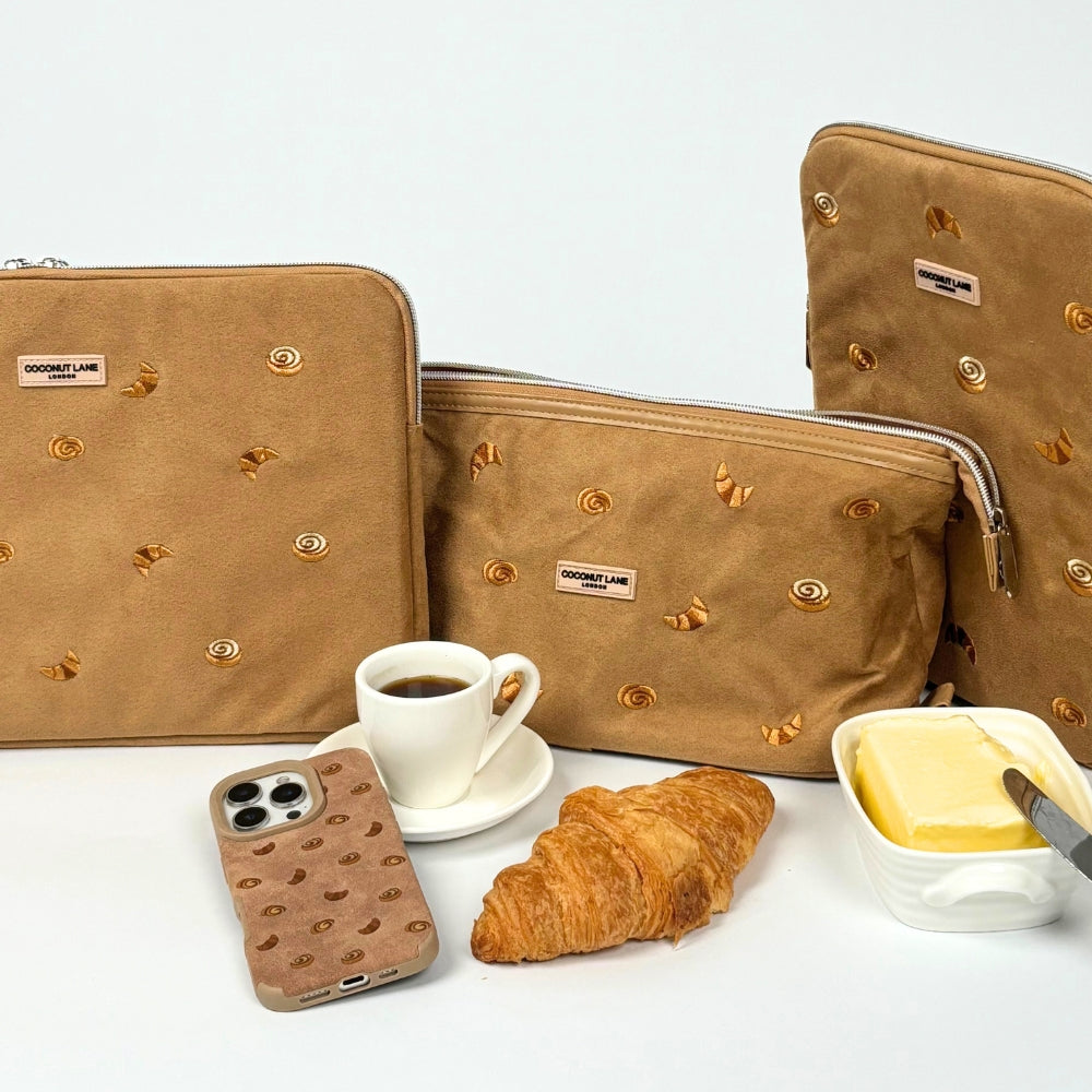 Suedette Expandable Makeup Bag - Croissant Club