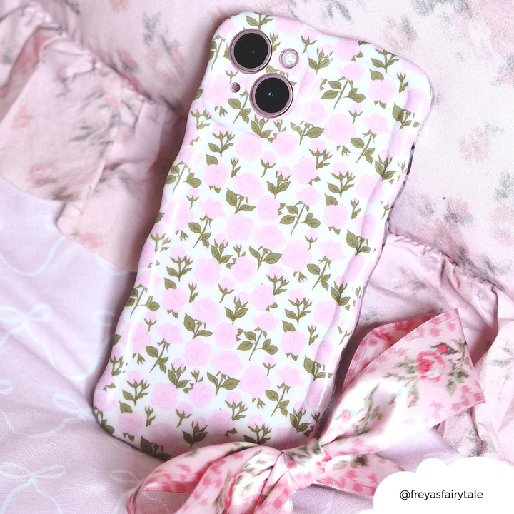 Wavy Phone Case - Buy Me Roses Baby Pink