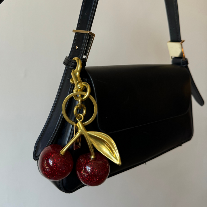 Cherry Bag Charm - Gold