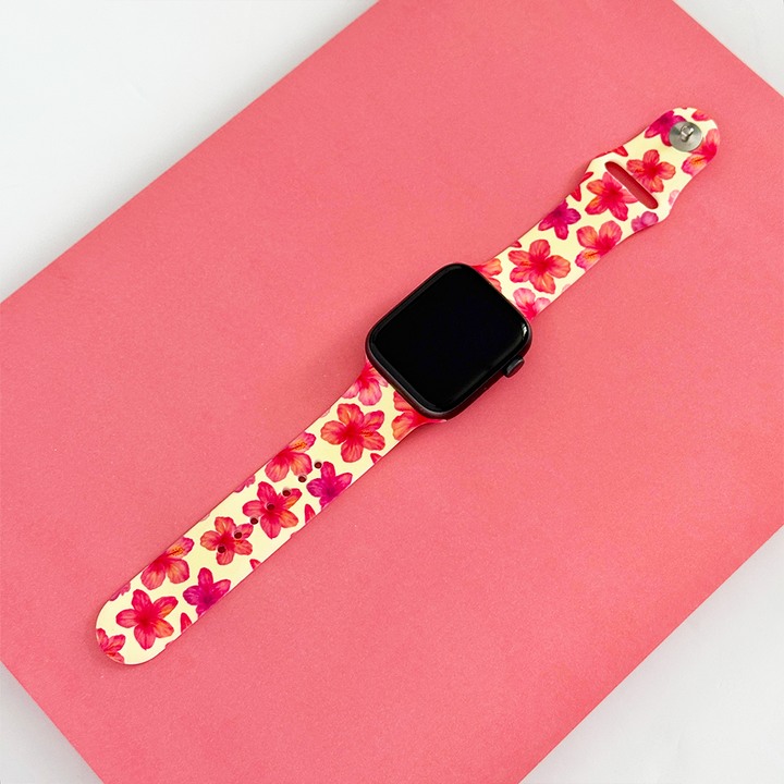 Island Girl Butter Yellow Hibiscus Apple Watch Strap