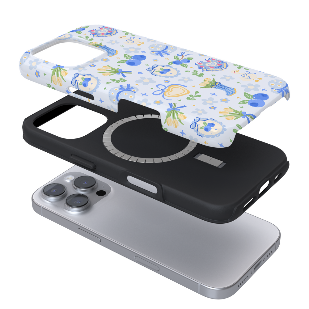 Phone case with floral design on a white background