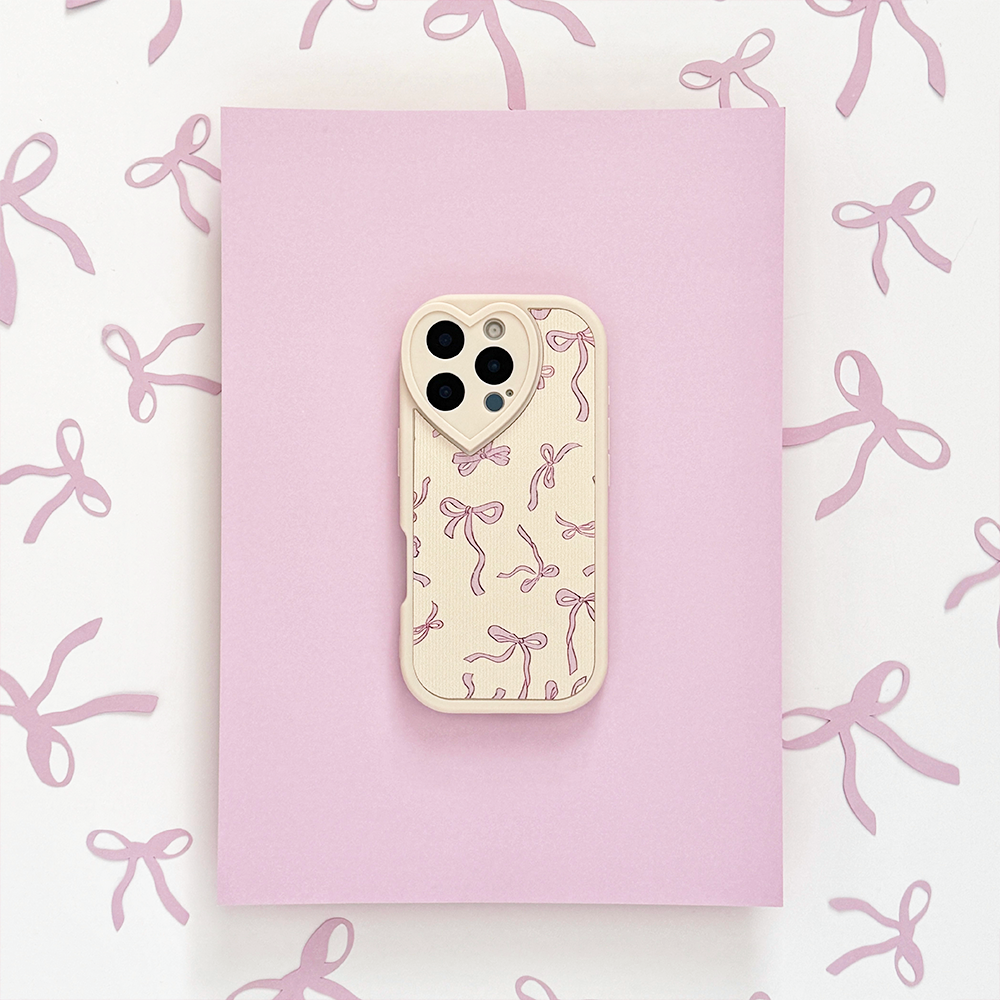 Bowtifully Ribbed Heart Camera Phone Case