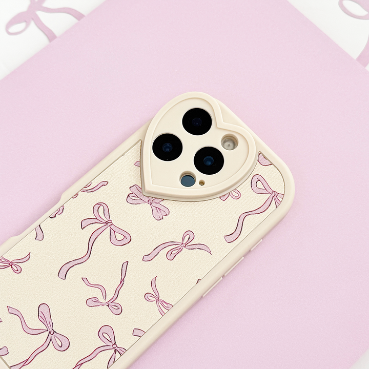 Bowtifully Ribbed Heart Camera Phone Case