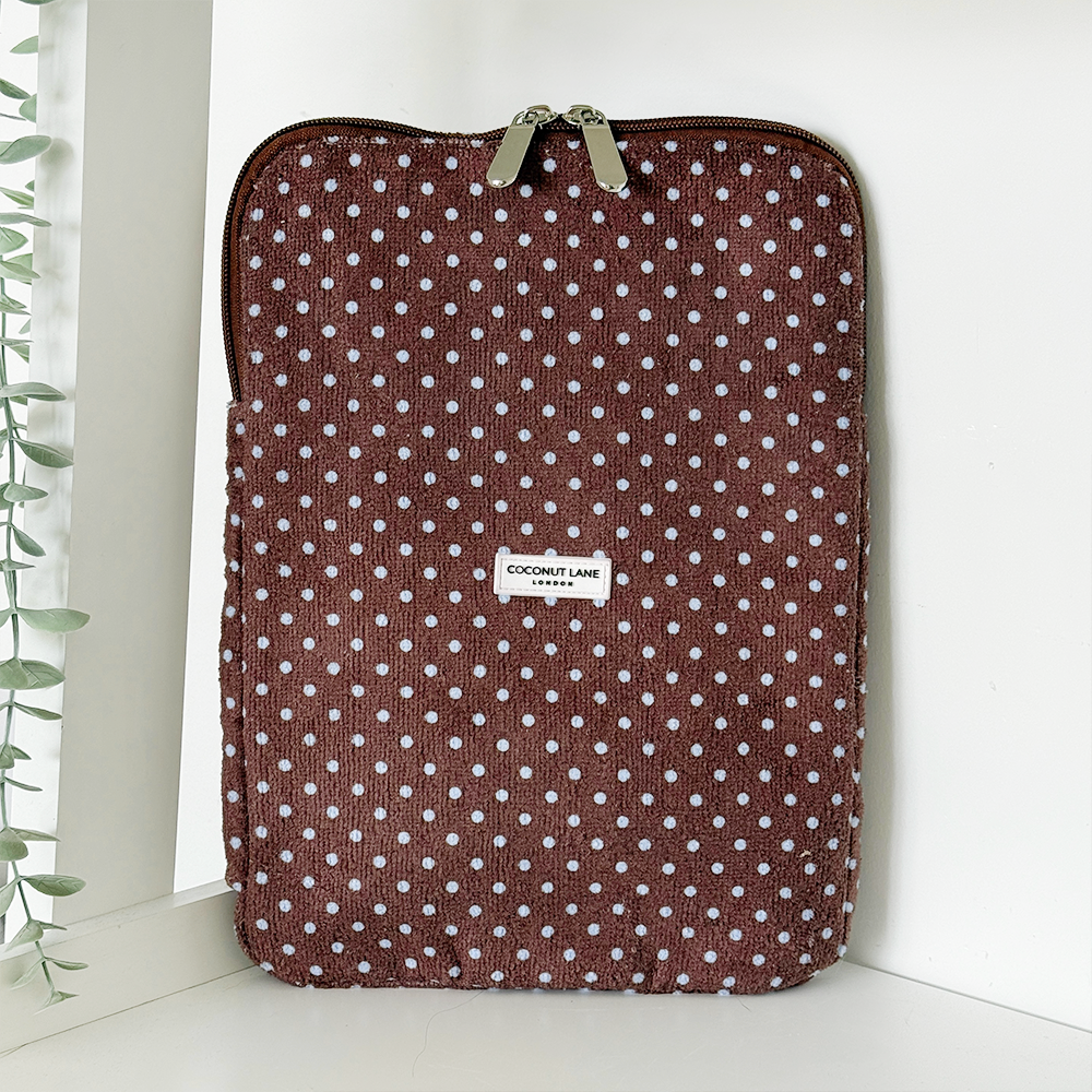 Brown & Blue Polka Dot TOWEL iPad Sleeve