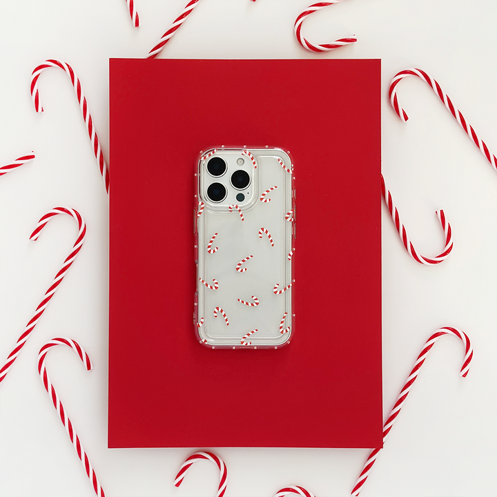 Clear Phone Case - Candy Canes