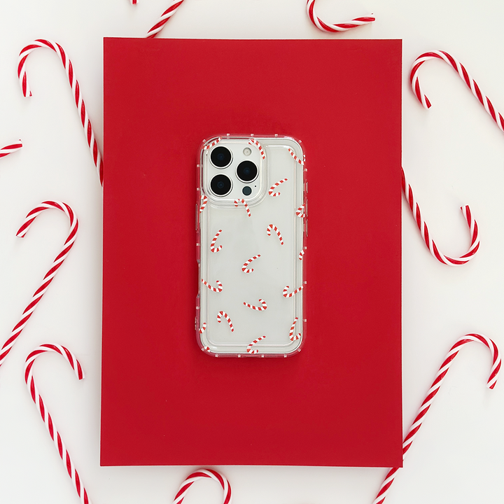Clear Phone Case - Candy Canes