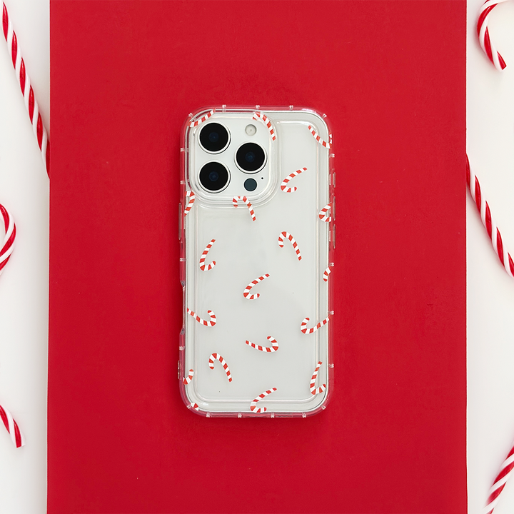 Clear Phone Case - Candy Canes