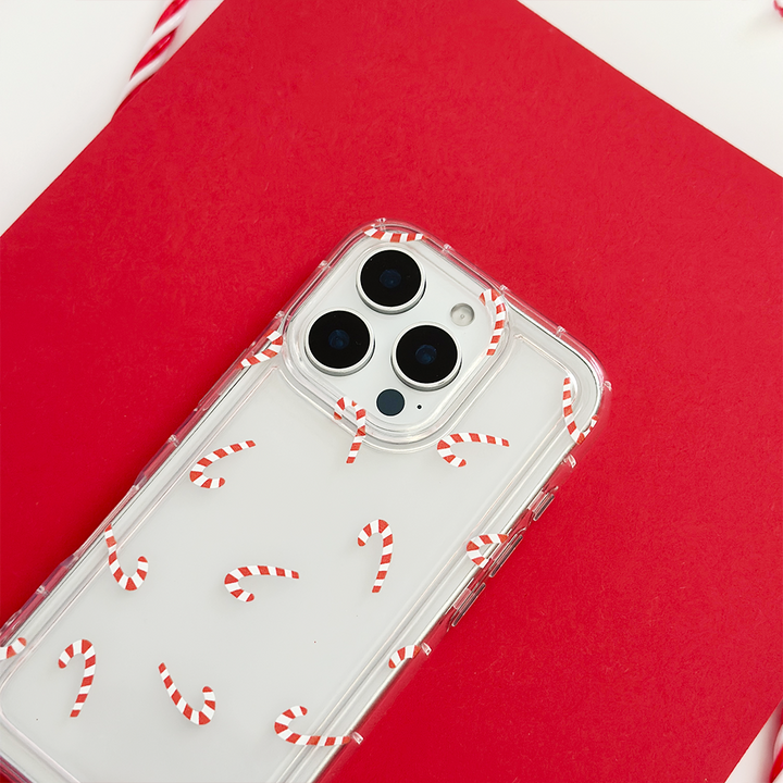 Clear Phone Case - Candy Canes