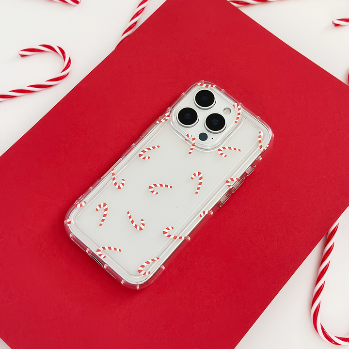 Clear Phone Case - Candy Canes