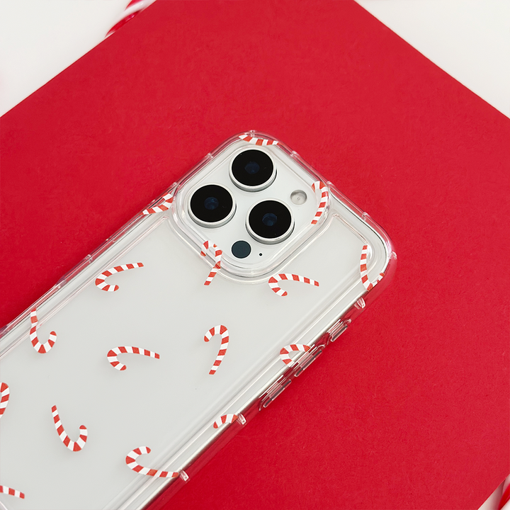 Clear Phone Case - Candy Canes
