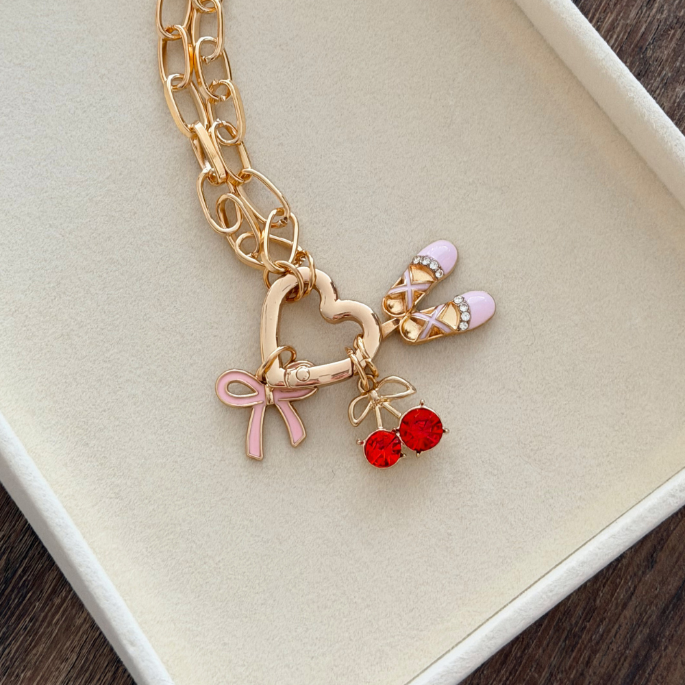 Charm Ballet Slippers on Gold Charm
