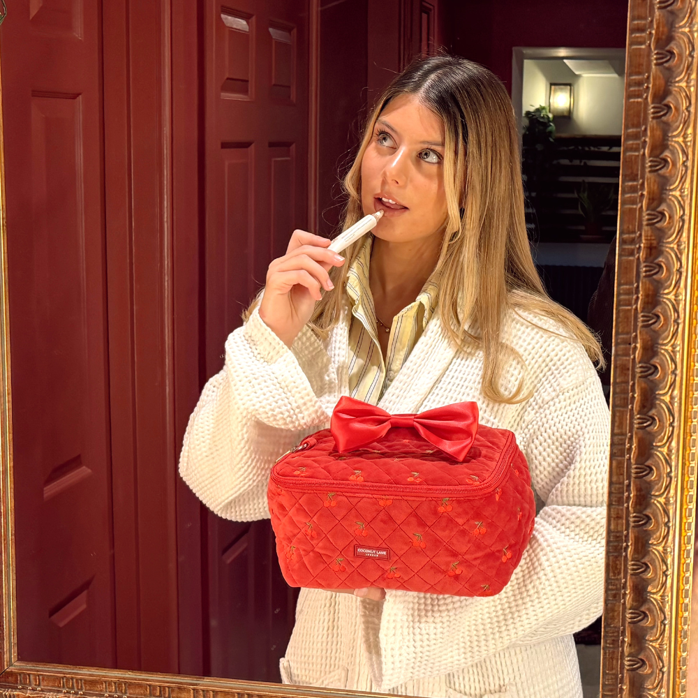 Travel Vanity Case - Cherry Velvet