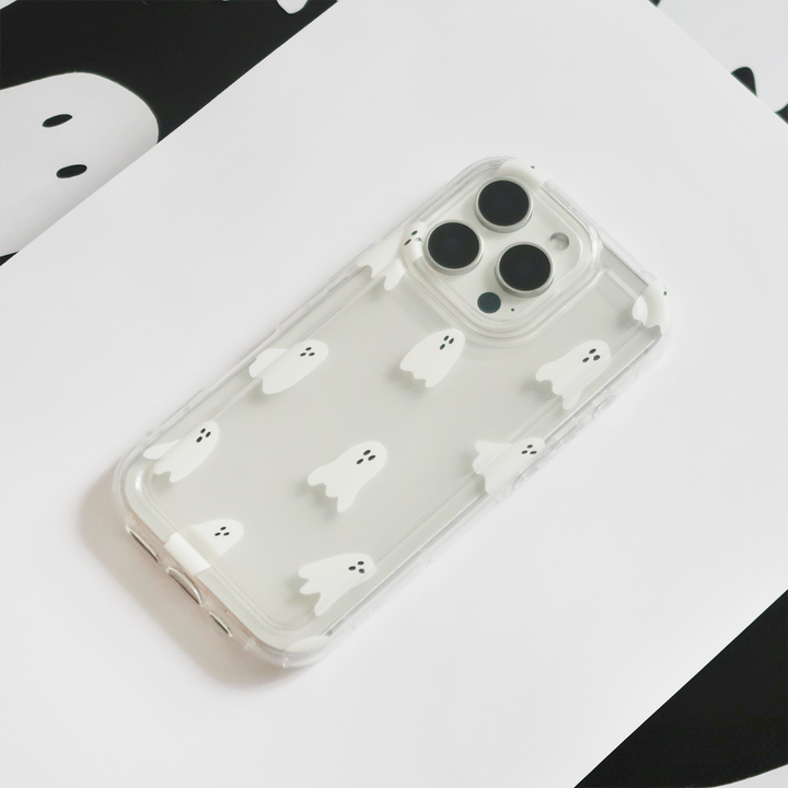 Clear Phone Case - Cute Ghosts