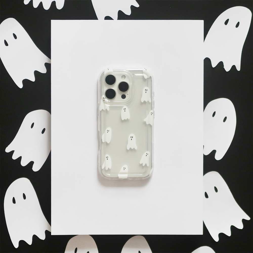 Clear Phone Case - Cute Ghosts