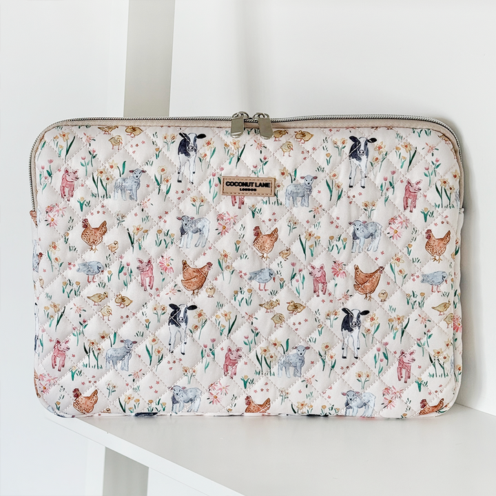 Quilted Farmyard Friends Laptop Sleeve
