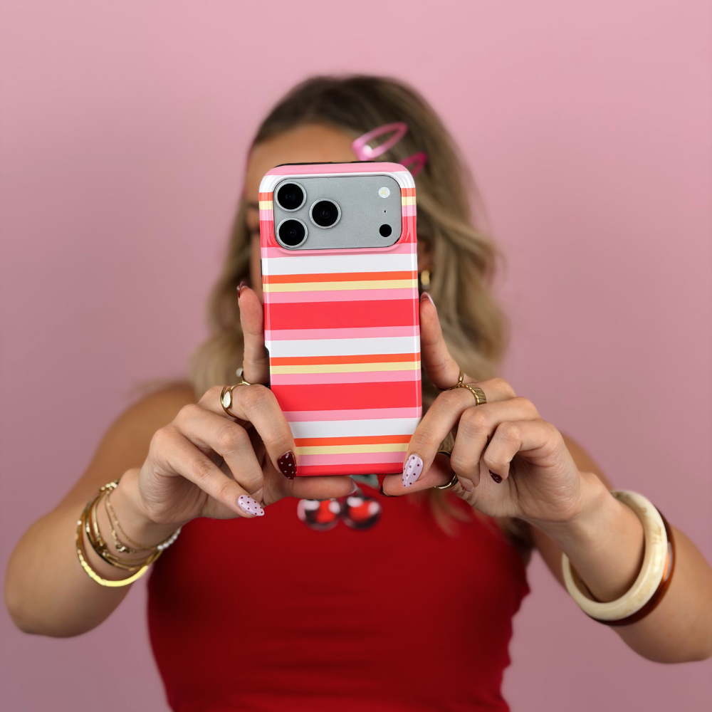 Tough Phone Case - Retro Stripes Raven