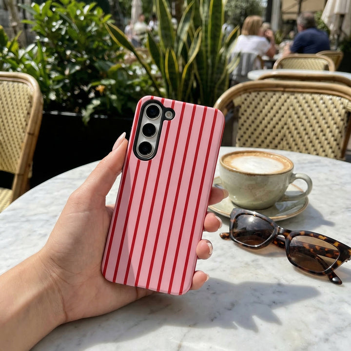 Samsung Tough Phone Case - Cherry Stripe