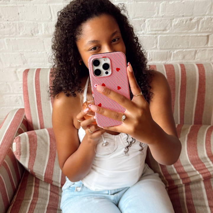 Selfie with Sweetheart Stripes Phone Case