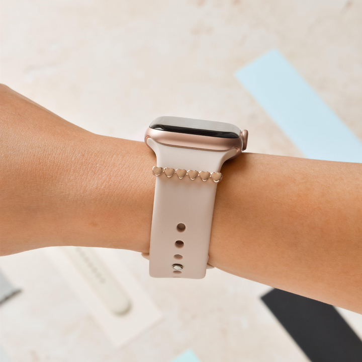 Watch Strap Charm - Rose Gold Hearts