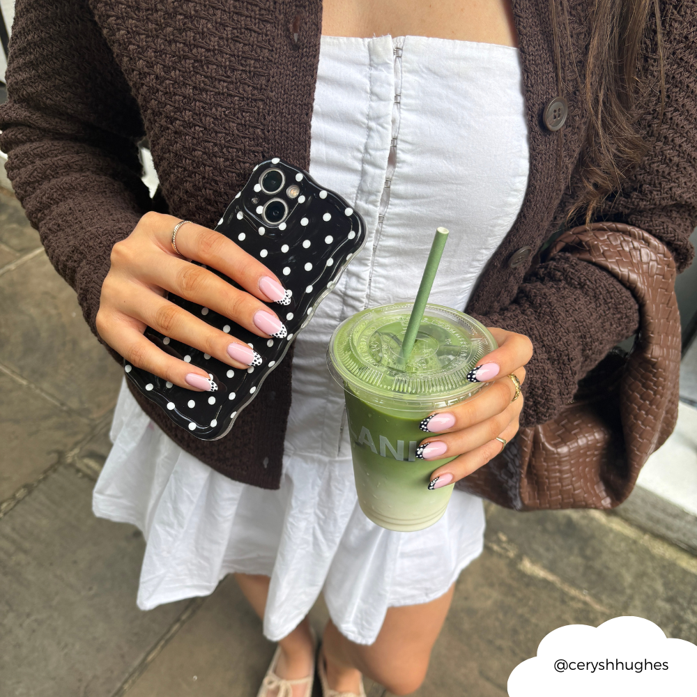 Wavy Phone Case - Black Polka Dot