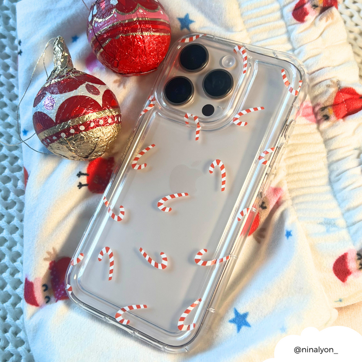 Clear Phone Case - Candy Canes