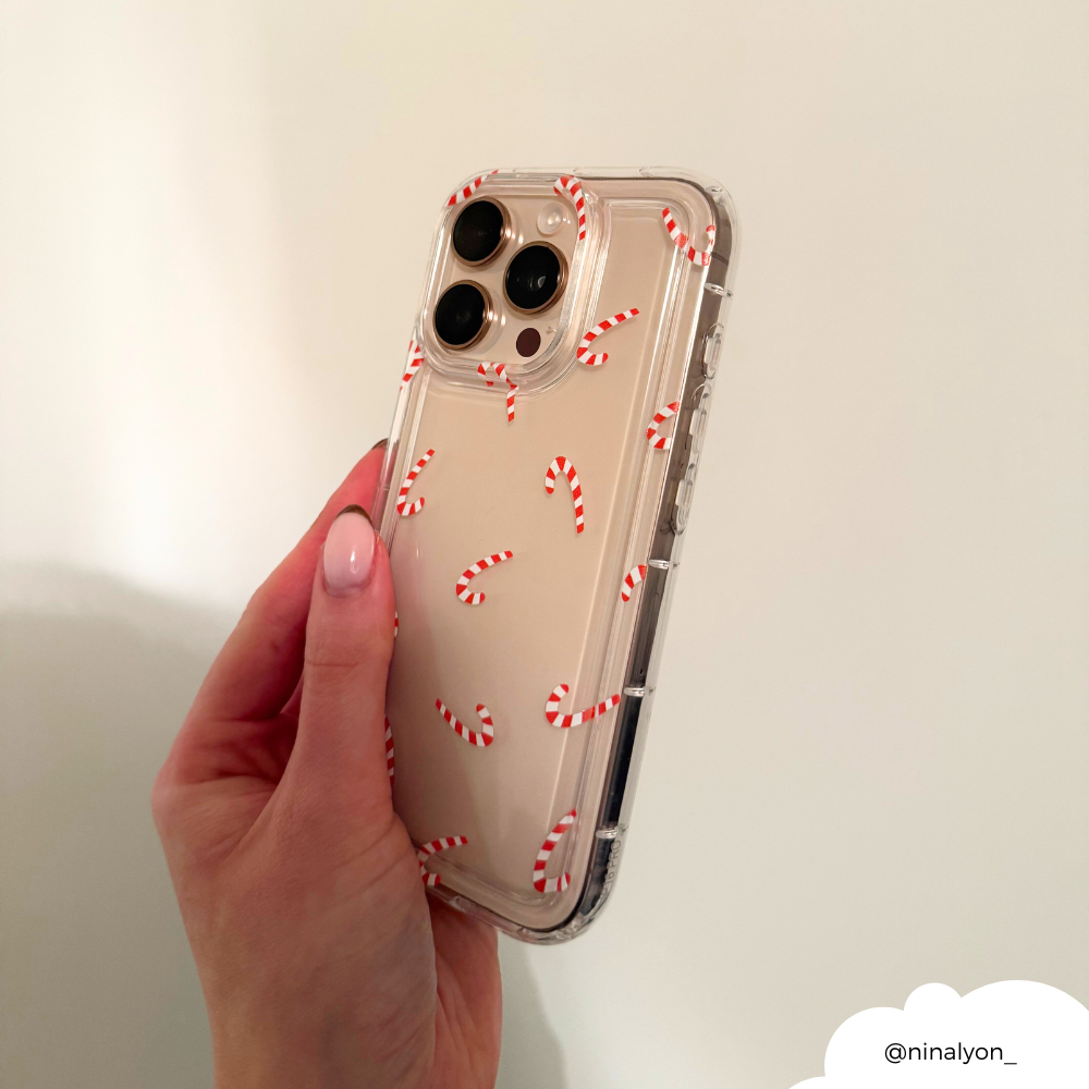 Clear Phone Case - Candy Canes