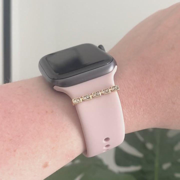Watch Strap Charm - Gold Diamante Link