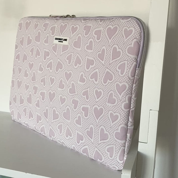 Lilac Hearts Laptop Sleeve