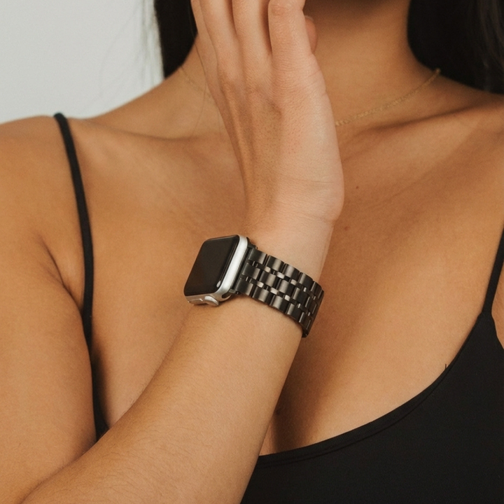 Stainless Steel Apple Watch Strap - Black