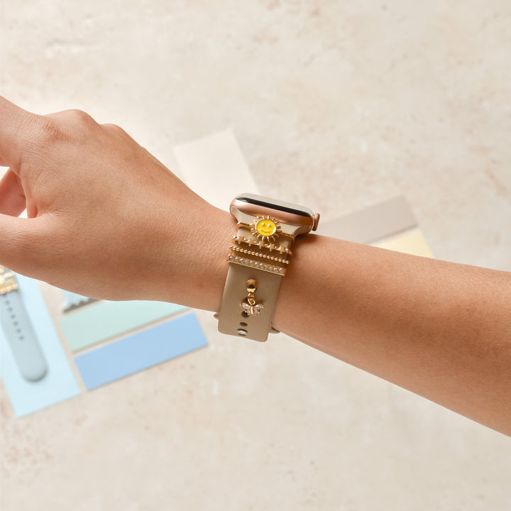 Watch Strap Charm Pack - Gold Smiley Sun